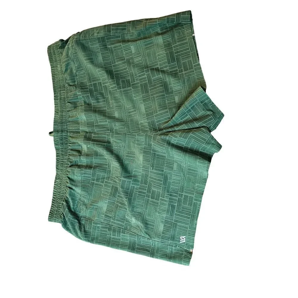 VRST Men's Running Shorts with Liner Shorts, Green, Moisture-Wicking, Size XXL